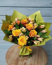 Букет цветов из:  Альстромерии и Розы в Исаклы