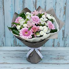Букет цветов из:  Герберы, Альстромерии и Хризантемы в Исаклы