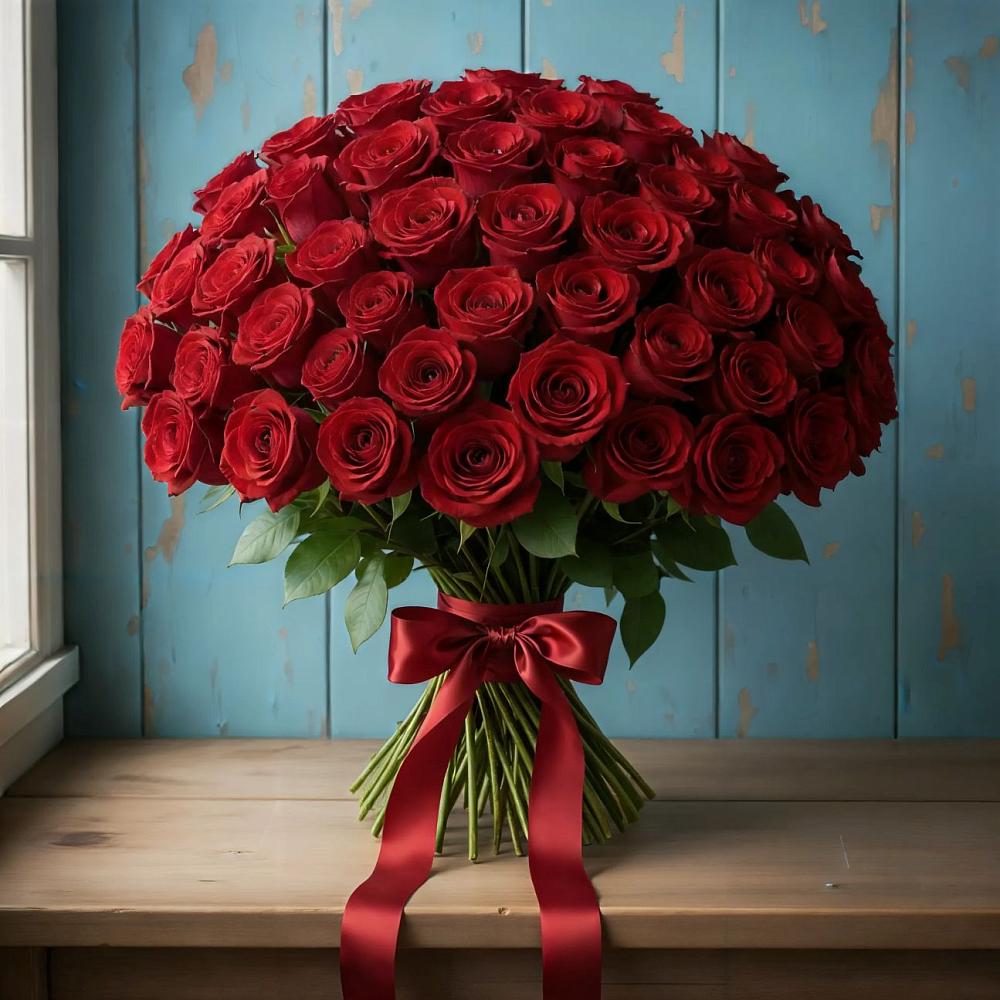 Букет Красные розы Блэк Меджик в Исаклы