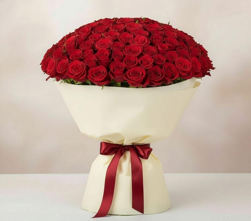 Букет 101 Красная роза Милано в Исаклы
