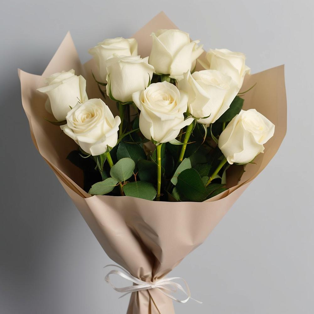 Букет 9 Белых роз Эдлесс Лав в Исаклы