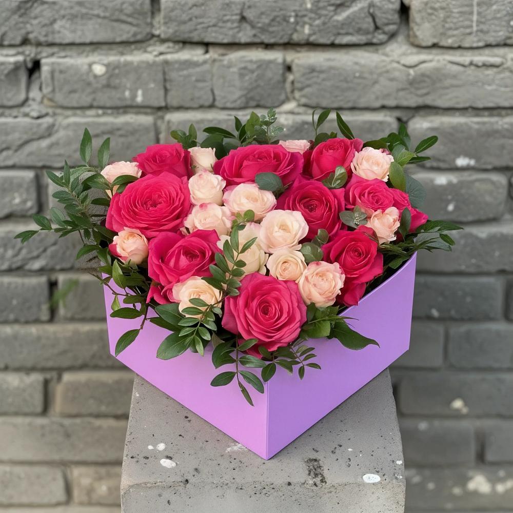 Цветочная композиция из Розы в коробке в Исаклы