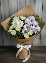 Букет цветов из:  Хризантемы и Розы в Исаклы