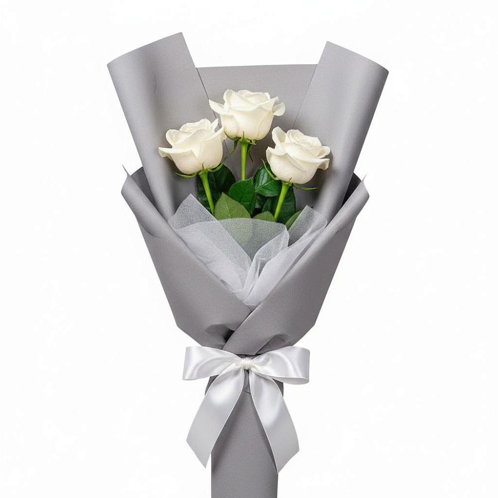 Букет 3 белые розы в Исаклы