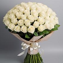 Букет 101 беля роза Белоснежка в Исаклы