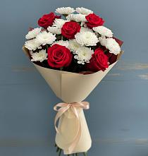 Букет цветов из:  Розы и Хризантемы в Исаклы