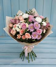 Букет цветов из:  Хризантемы, Розы и Альстромерии #REPLACE_PRED# Исаклы