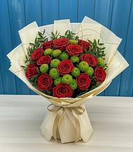 Букет цветов из:  Розы и Хризантемы в Исаклы