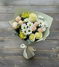 Букет цветов из:  Альстромерии, Розы и Хризантемы в Исаклы
